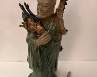Lladro Porcelain Figurine of a Monk with Dragon