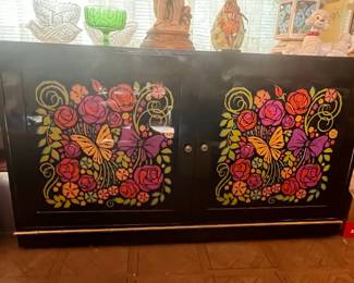 Vintage Mid-Century Modern Painted Media Console
