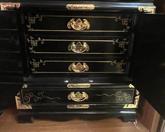 Vintage Oriental Style Jewelry Chest
