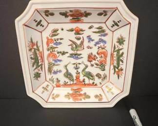 Vintage Andrea by Sadek Chinoiserie Porcelain Tray