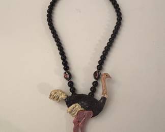Artisan Ostrich Figural Statement Necklace