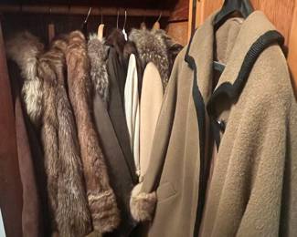 Collection of Vintage Fur and Wool Coats