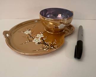 Vintage Japanese Lustreware Snack Set