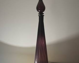 Mid-Century Modern Italian Empoli Amethyst Glass Genie Bottle Decanter