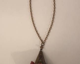 Vintage Tribal-Style Ghau Amulet Box Pendant Necklace