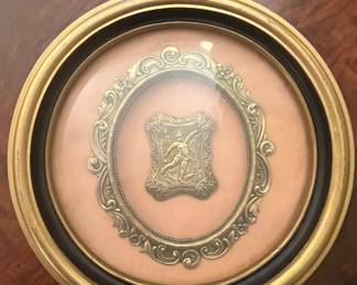 Vintage Brass Cherub Wall Plaque