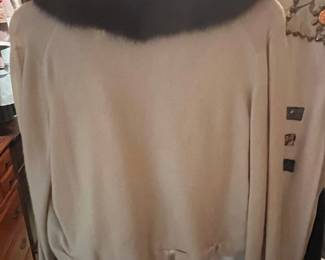 Vintage The Aristocrat by Jay Gee Novelty Co. Cashmere and Fur Cardigan