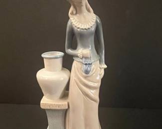 Vintage FBIA Taiwan Porcelain Lady with Vase Figurine