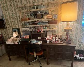 Spanish Revival Double Pedestal Desk