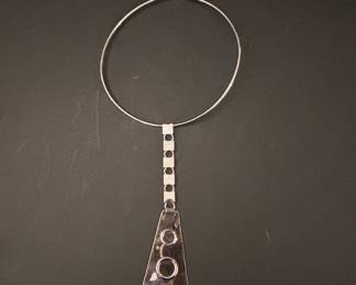 Modernist Geometric Sterling Silver Torque Necklace