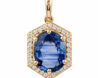 2pt10 CT Natural Sapphire 9K Yellow Gold Pendant