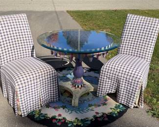 Mackenzie-Childs hand-painting bistro table