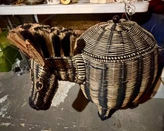 Mackenzie-Childs zebra hamper