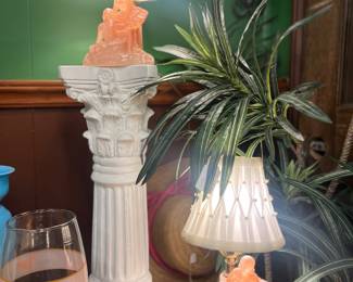 Pink Glass lamp set