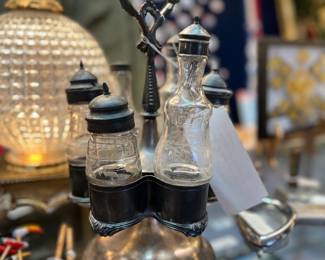 Antique Victorian Spice and condiment carousel 