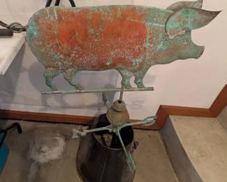 Antique Copper Pig Weathervane 