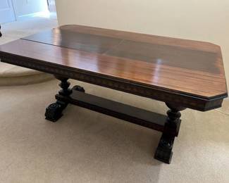 89 Keil Jacobean Butterfly Leaf Library Table Expanded