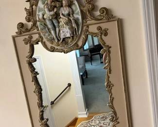 89 Pastoral Courting Couple Ornate Rococo Decorative Wall Mirror