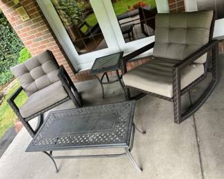 89 Poly Wicker Patio Rockers