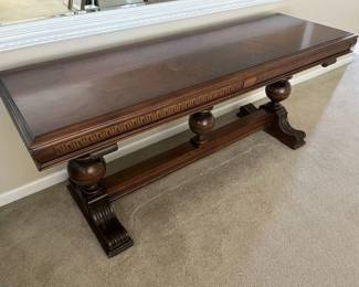 89 Scalloped Edge Hand Carved Console Table