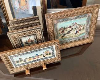 89 Khatam Micro Mosaic Marquetry Persian Miniature Paintings