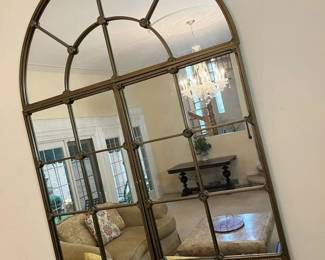 89 Arched 3Panel Oversized Windowpane Mirror