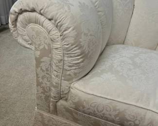 89 Drexel Heritage Brocade Upholstered Sofa Detail
