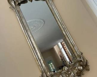 89 Ornmate Rococo Silver Mirror