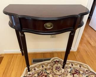 89 The Bombay Co. 1Drawer Federal Demi Lune Entry Table
