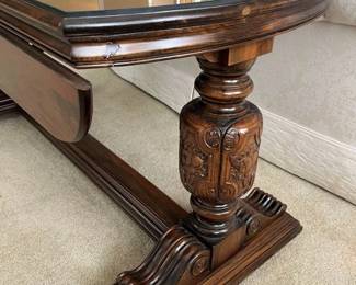 89 Vintage Drop Leaf Console Table Base Detail