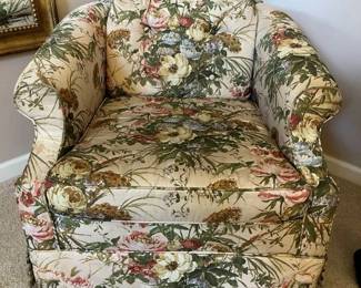 89 Floral Upholstered Armchair