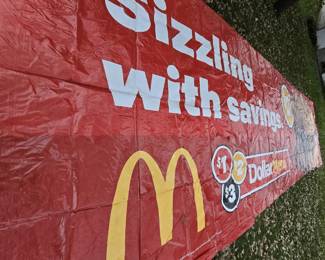 LARGE MCDONALD'S RESTAURANT BANNER (APPROX. 25' X 10')