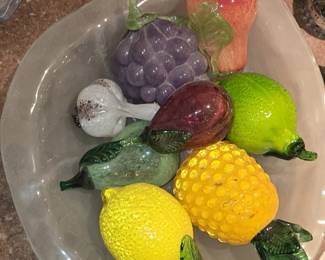 SELECTION OF GLASS FRUIT