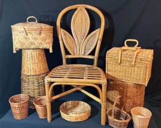 Bamboo Chair  Baskets