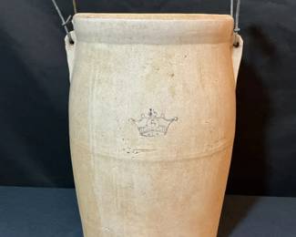 Blue Crown Stoneware Crock