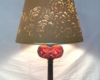 Cranberry Glass Lamp