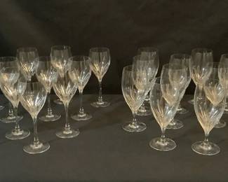 Wheat Patterned Crystal Stemware