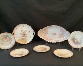 Haviland, Saxonia,  Floral Plates