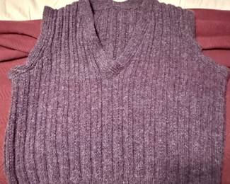 Hand knit hand dyed purple wool vest, men’s large?