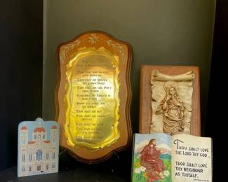 4 PC Ten Commandments Plaque  Christian Decor Display