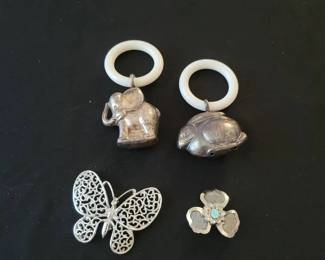 Costume Jewelry Lot  Brooches, Bells