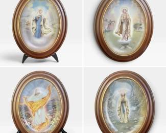Vintage Bradford Exchange Visions of Our Lady Framed Collector Plates Set