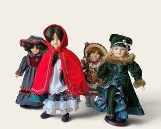 Four Vintage Dolls  Autumnal Lot