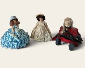 Three Miniature Collectible Dolls Lot