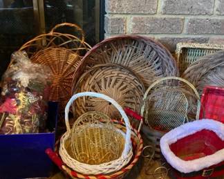 Basket Collection Lot  Wicker  Metallic