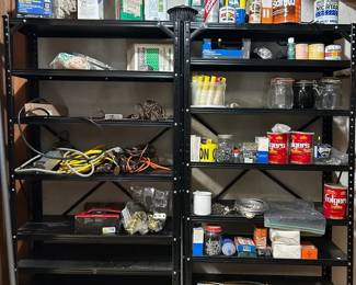 Two Black Metal Shelves