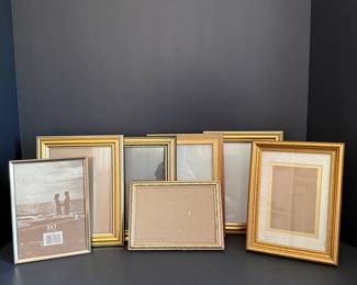 8 Piece Gold Picture Frame Lot