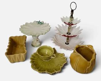 Vintage Steubenville Woodfield Leaf Tea Set  Ceramic Serveware Cakestands, Teacup, Vase More