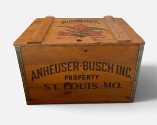 Vintage AnheuserBusch Inc. St. Louis, MO Hinged Beer Crate