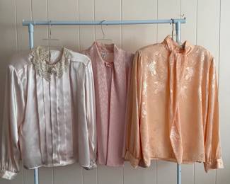 Vintage Silk Peach Blouse Lot